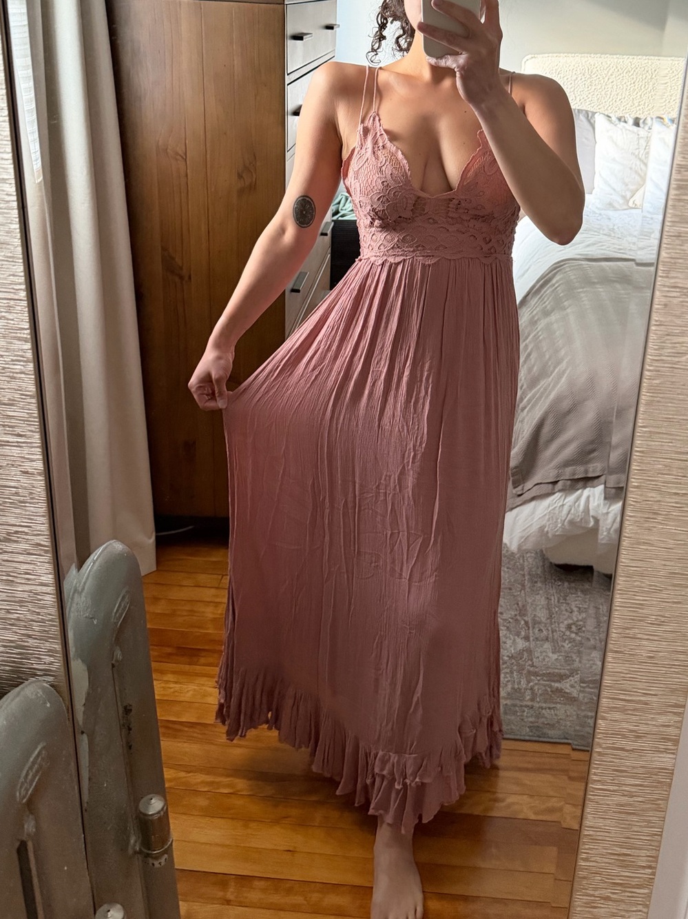 Free People Lace-Trim Maxi Dress
